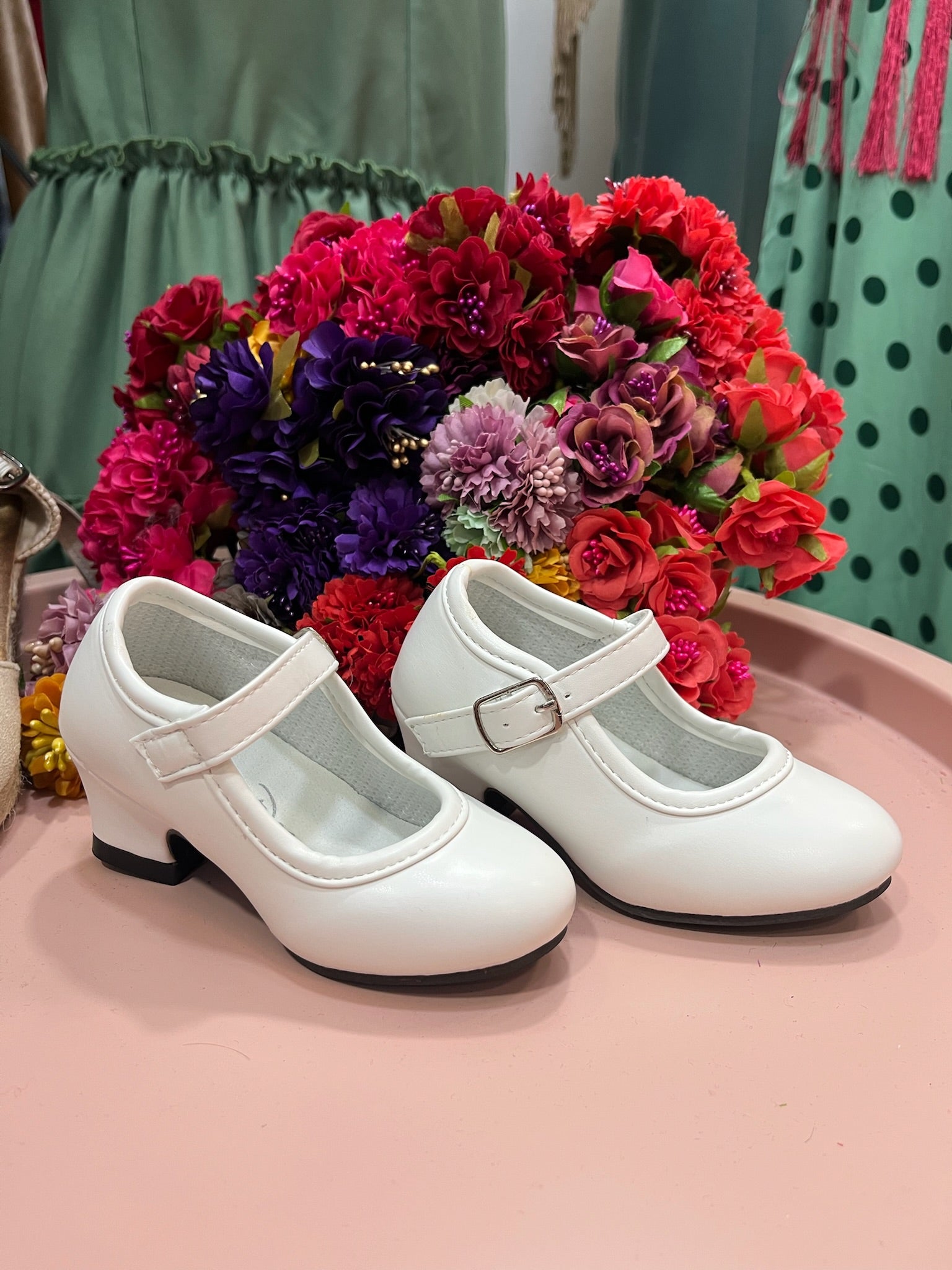 Zapatos de tacón niña blanco
