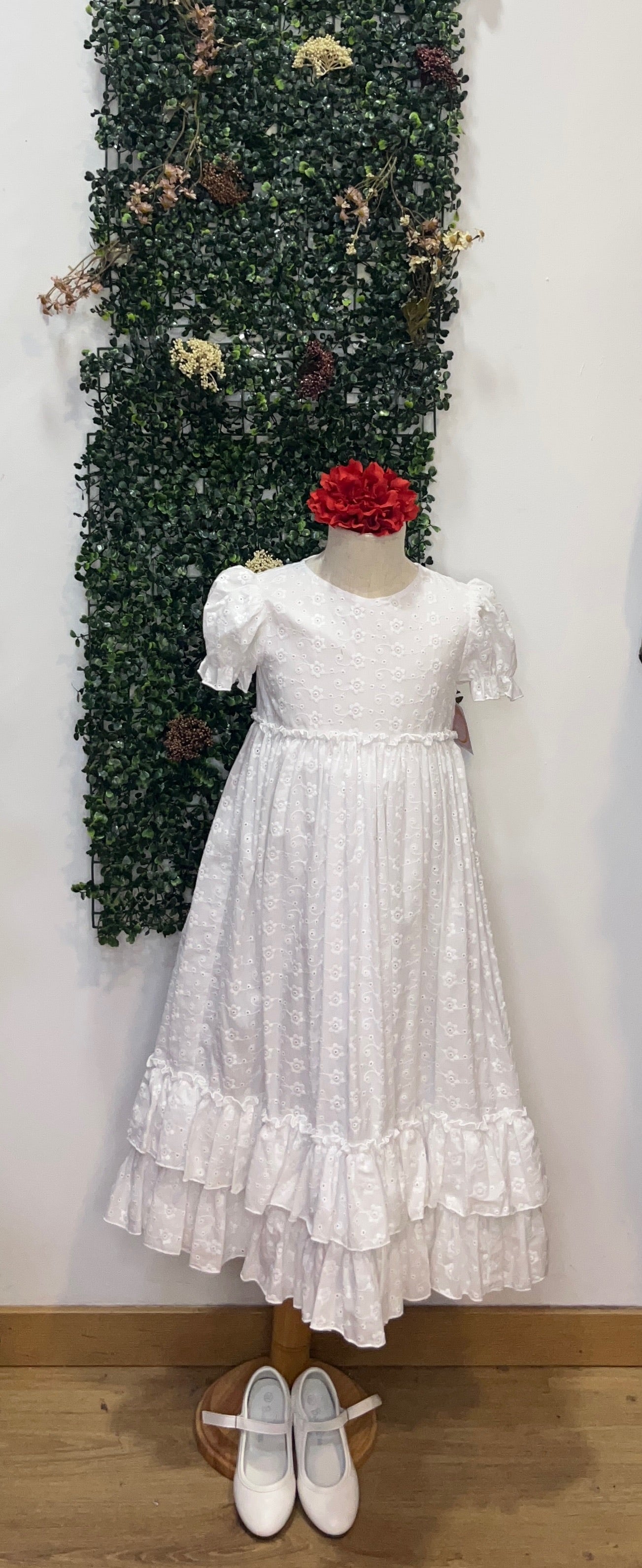 Vestido f perforado flores bebe