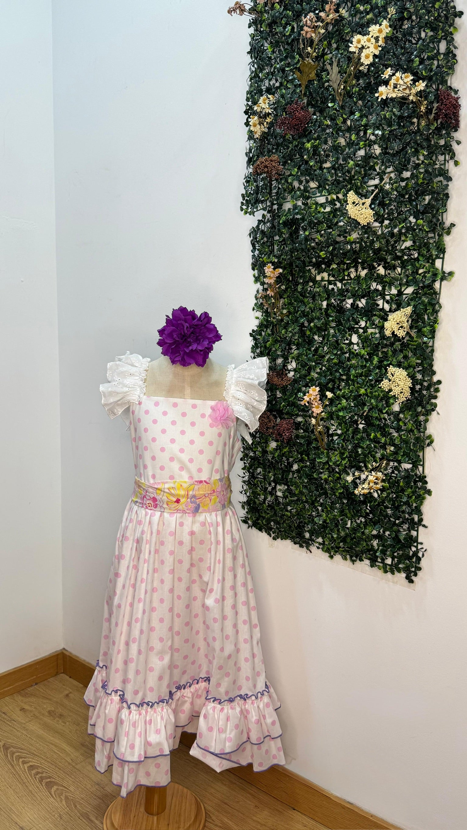 Vestido f lunares fajin