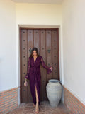 Vestido e Rocio berengena
