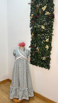 Vestido f flores azul