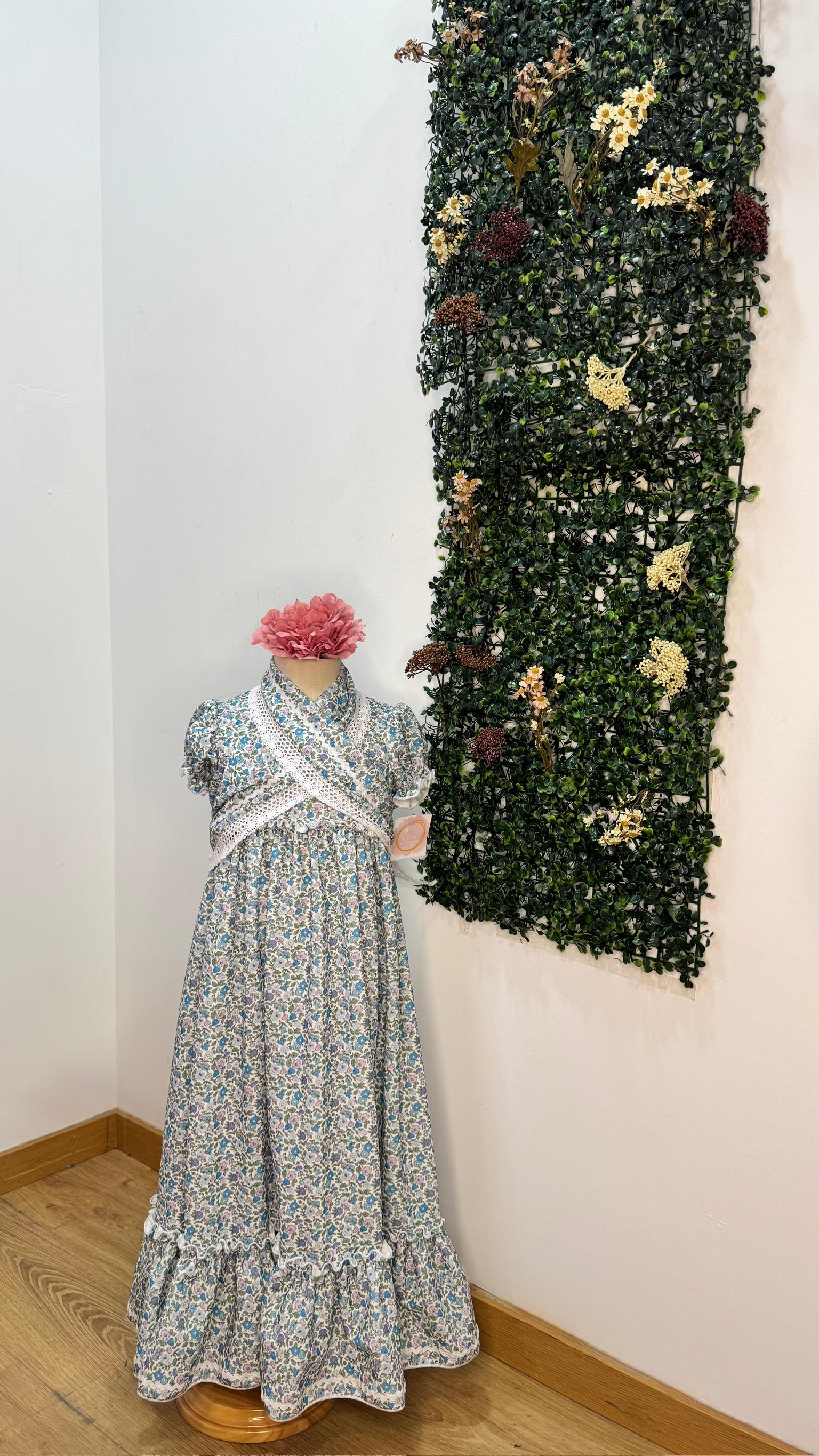 Vestido f flores azul