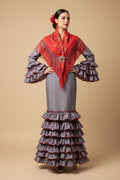 Vestido f Lolita Gris con rojo