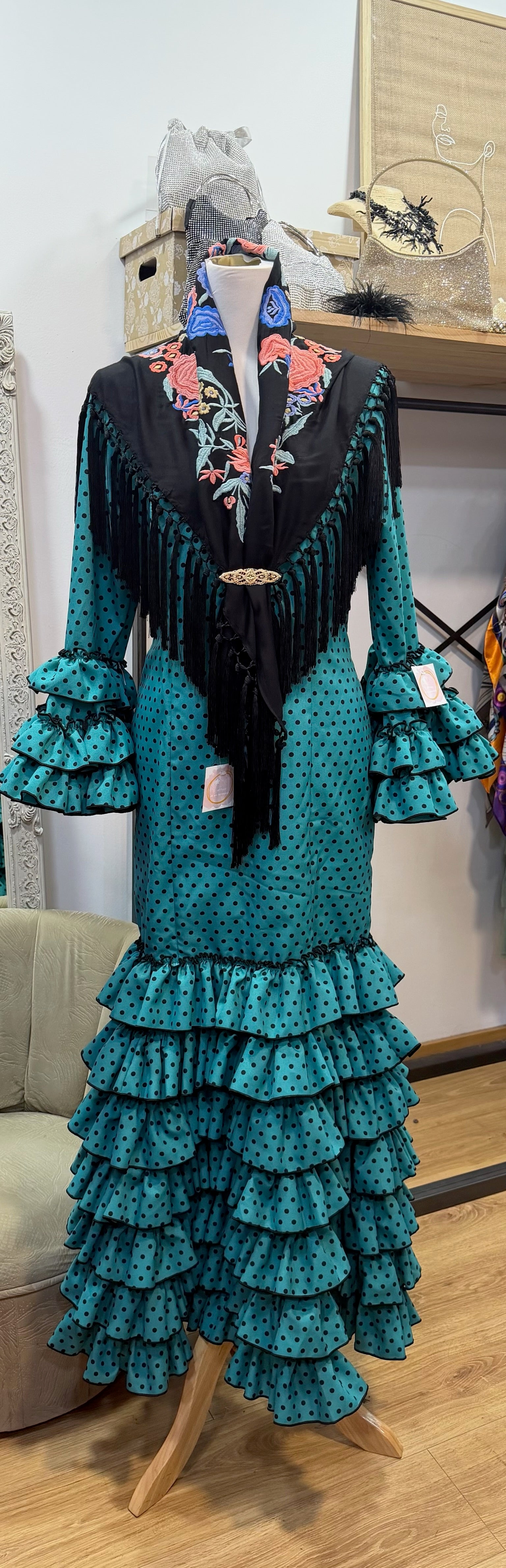 Vestido f Lolita turquesa con negro
