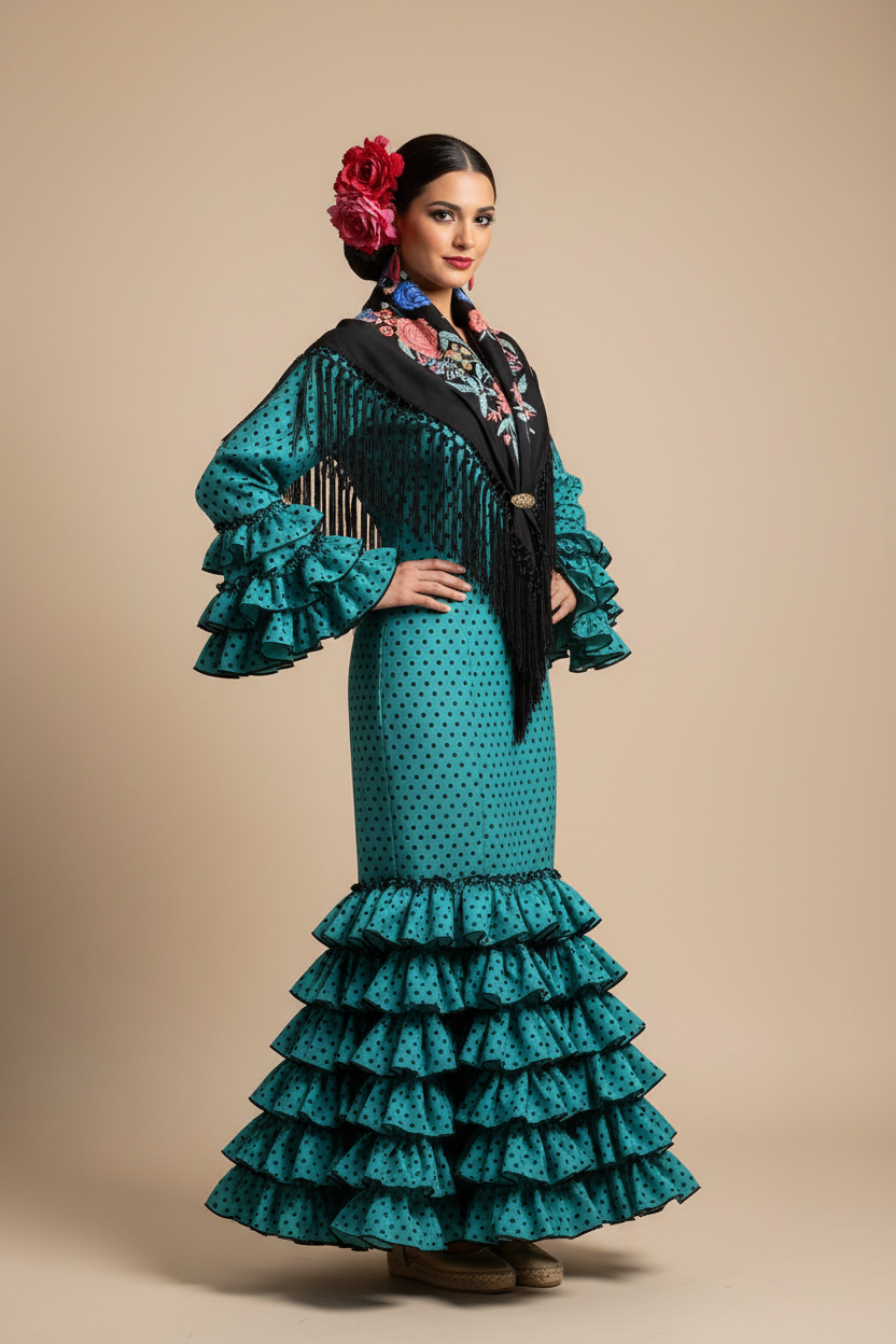Vestido f Lolita turquesa con negro
