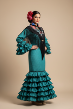 Vestido f Lolita turquesa con negro