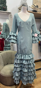 Vestido f Lolita verde jabonoso con blanco