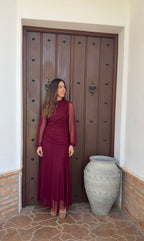 Vestido e Mar burdeos