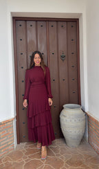 Vestido Janna burdeos