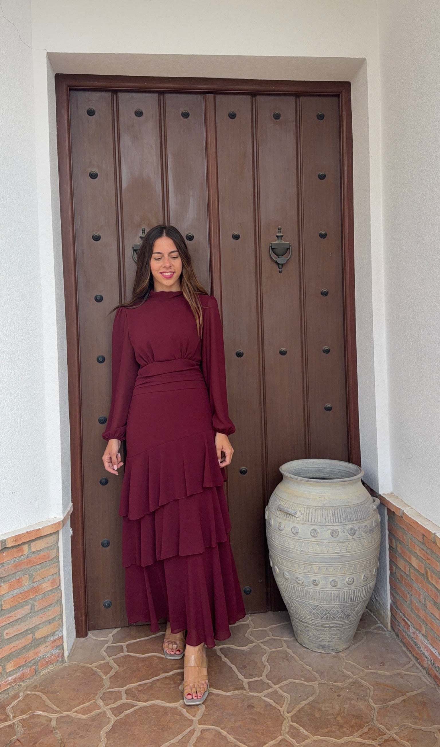 Vestido Janna burdeos