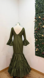 Vestido f carmela verde con lunares