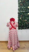 Vestido f flores rojo
