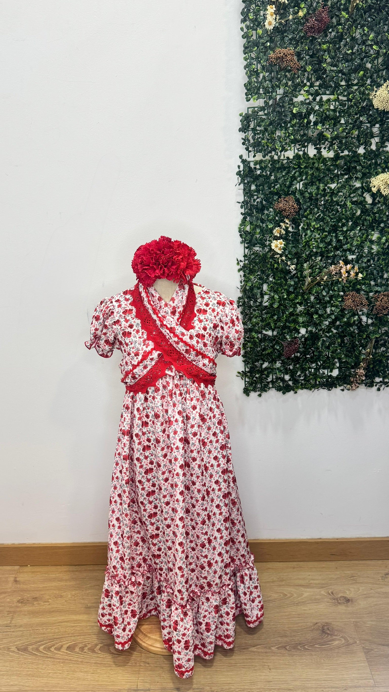 Vestido f flores rojo