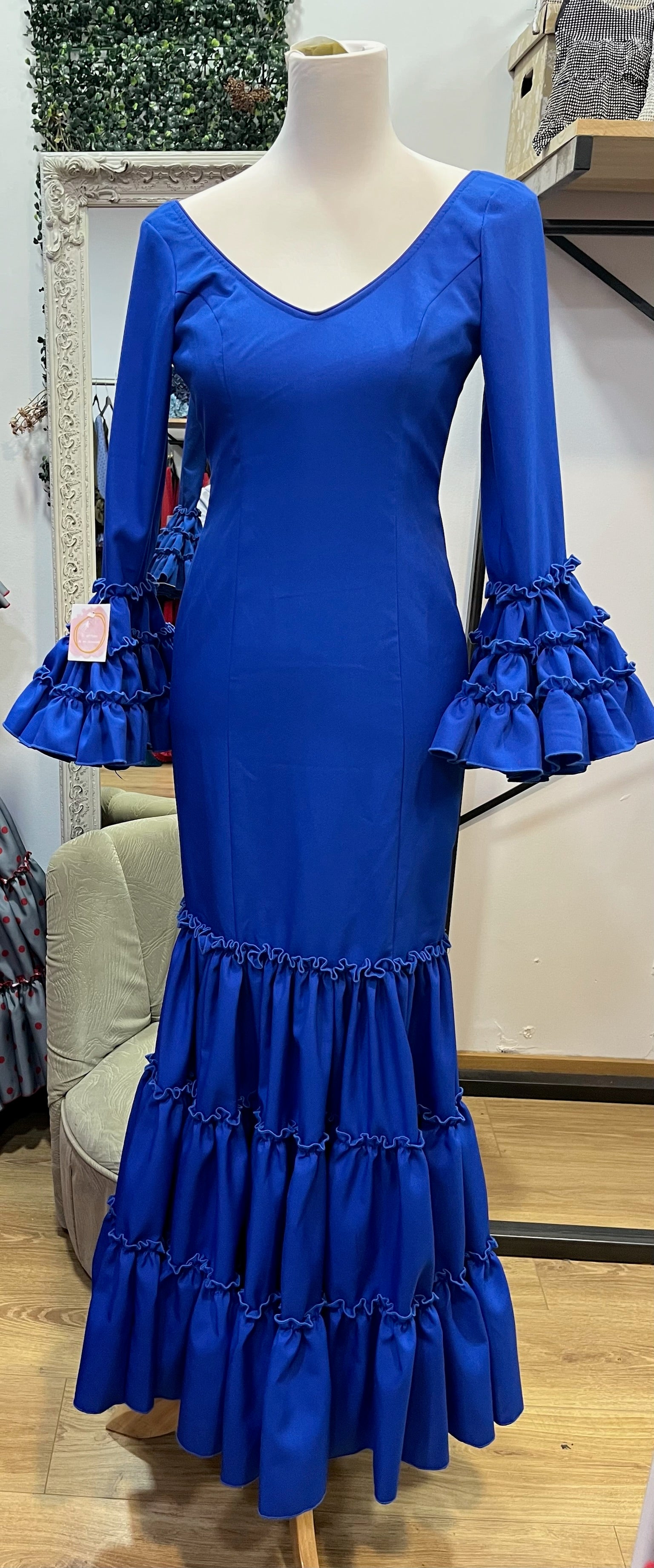 Vestido f carmela azul electrico