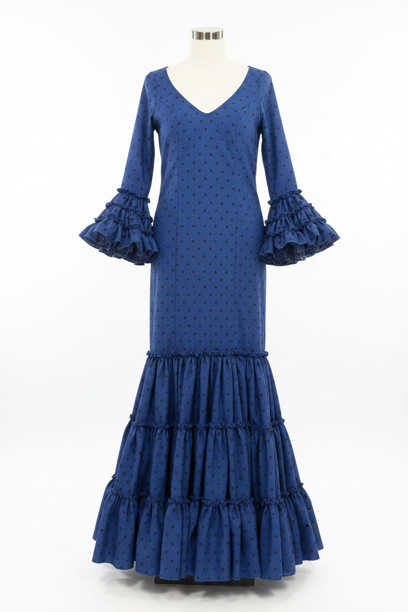 Vestido f Carmela azul eléctrico con azul