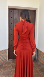 Vestido drapeado caldera