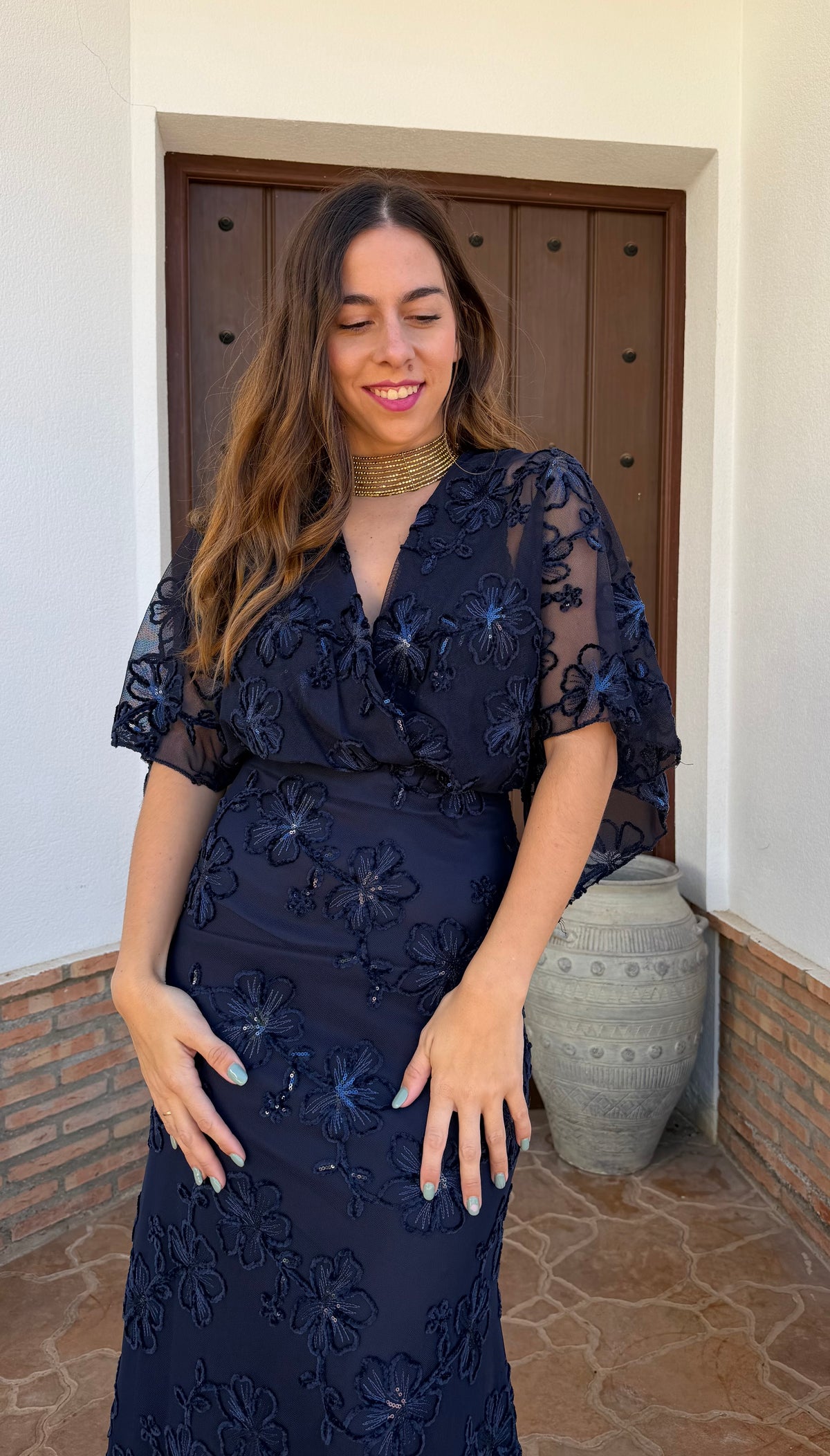 Vestido e Morella azul marino