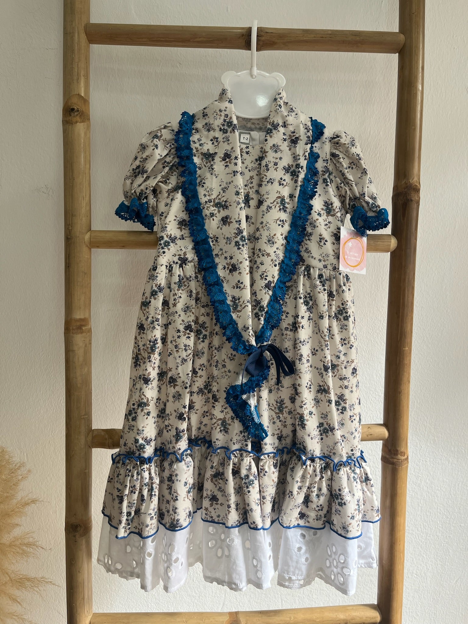 Vestido f flores piquillo encaje