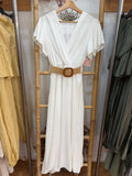 Vestido cinturon rafia