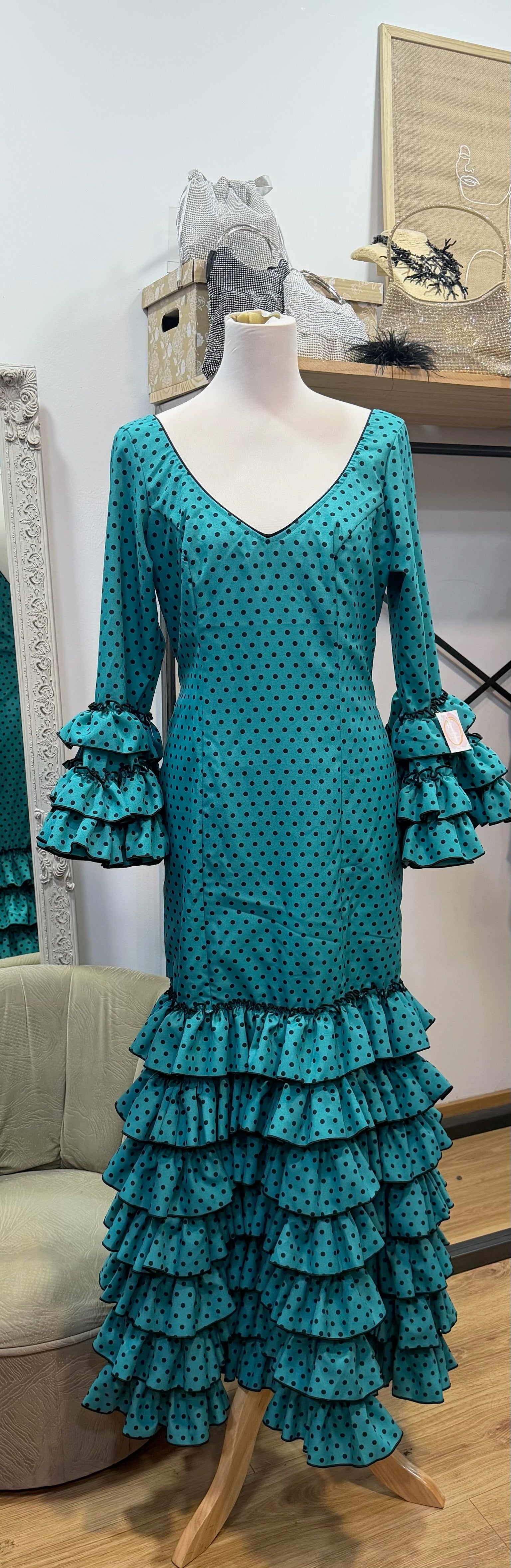 Vestido f Lolita turquesa con negro