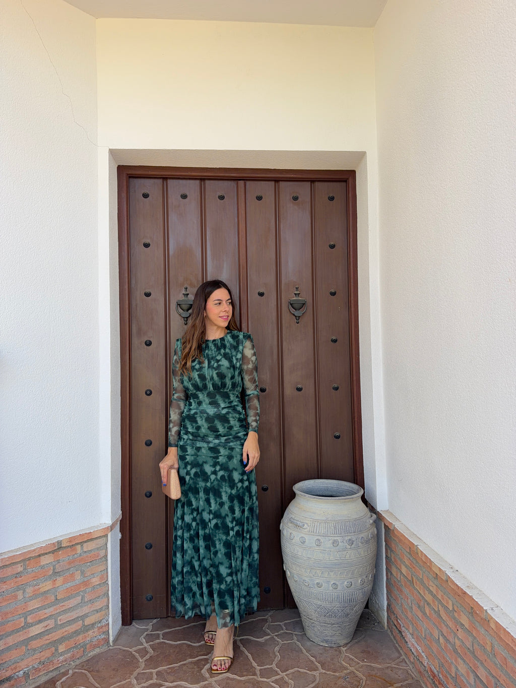 Vestido e Ana estampado verde