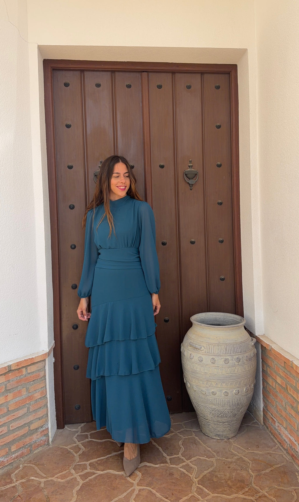 Vestido Janna azul petróleo