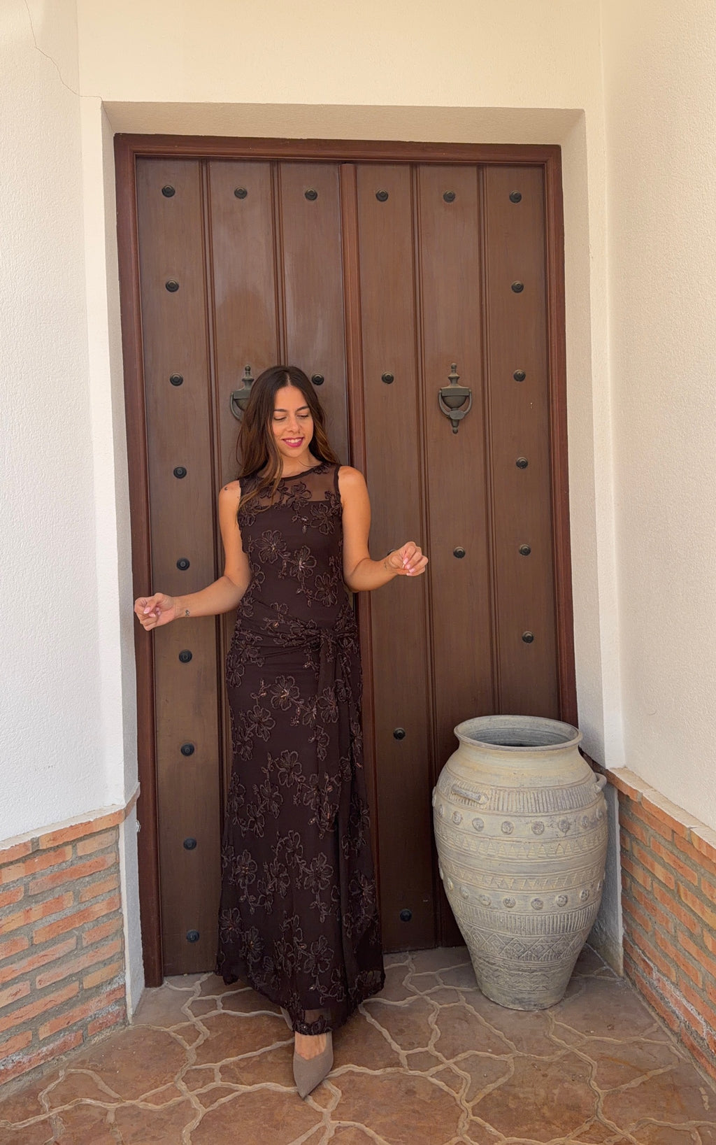 Vestido f Sara marrón
