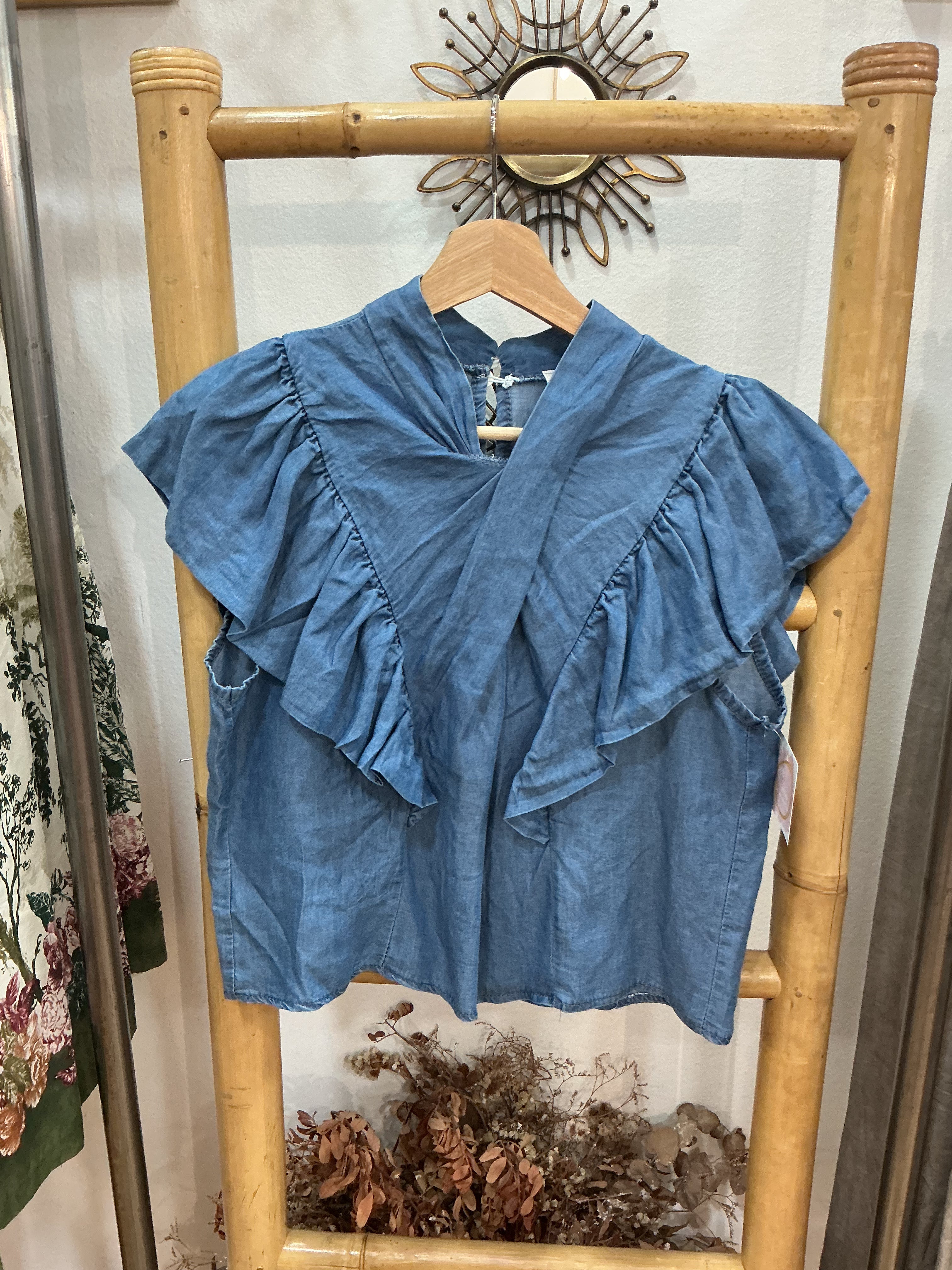 Blusa efecto vaquero