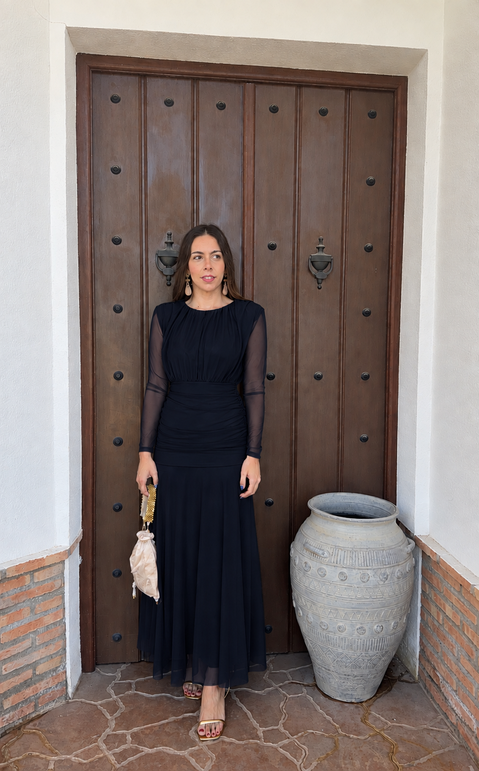 Vestido e ana azul marino