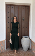 Vestido e ana verde oscuro