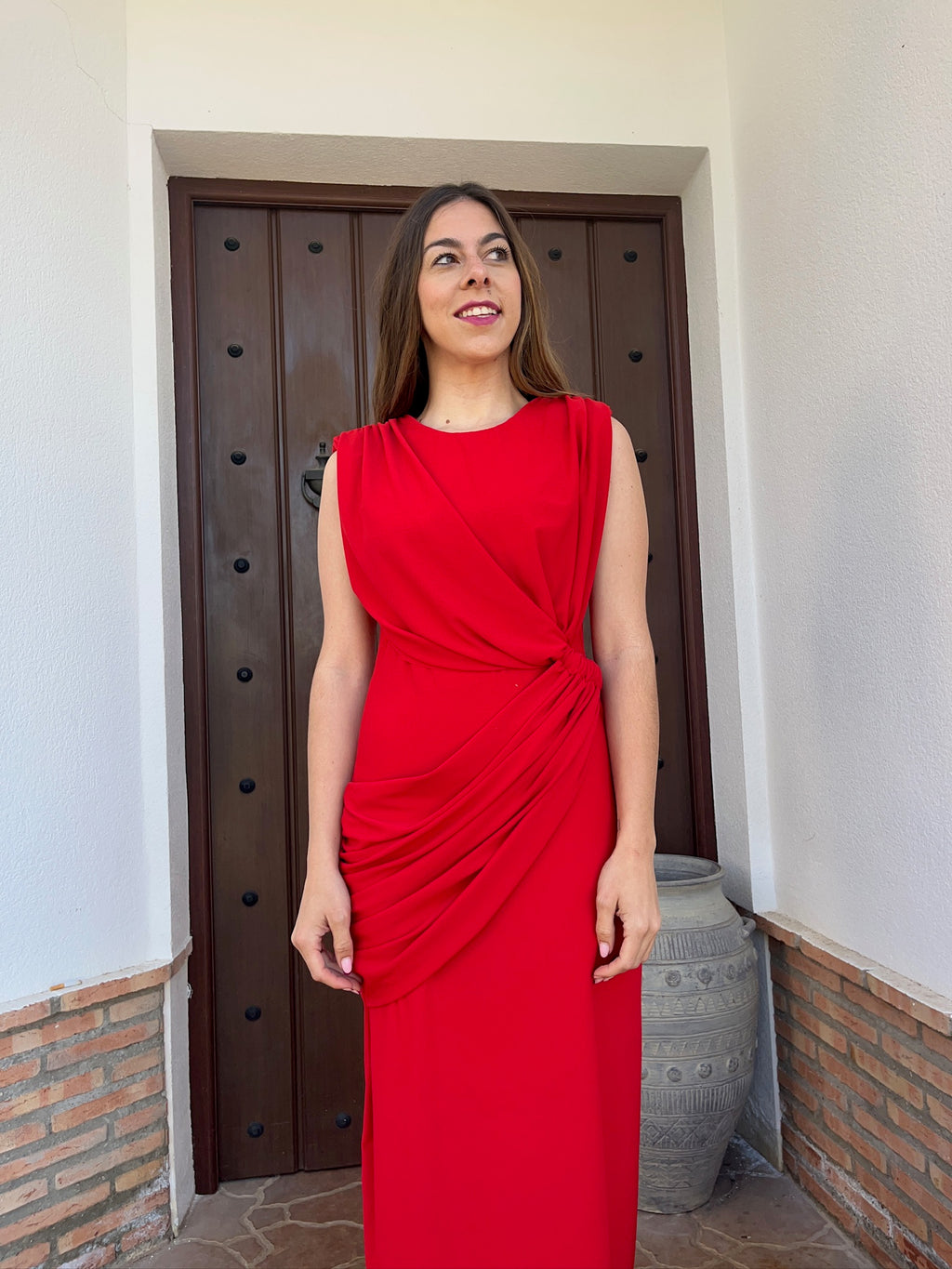 Vestido nudo manga corta