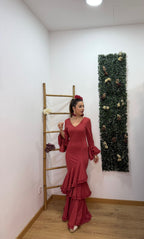 Vestido flamenca Cádiz teja