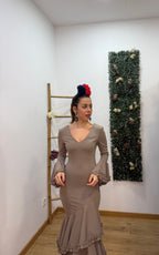 Vestido fflamenca Cádiz taupé