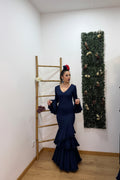 Vestido flamenca Cádiz azul marino