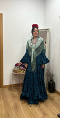 Vestido flamenca Lola azul petróleo