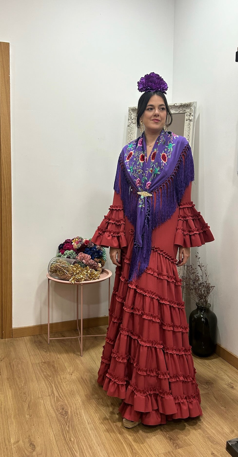 Vestido flamenca Lola teja