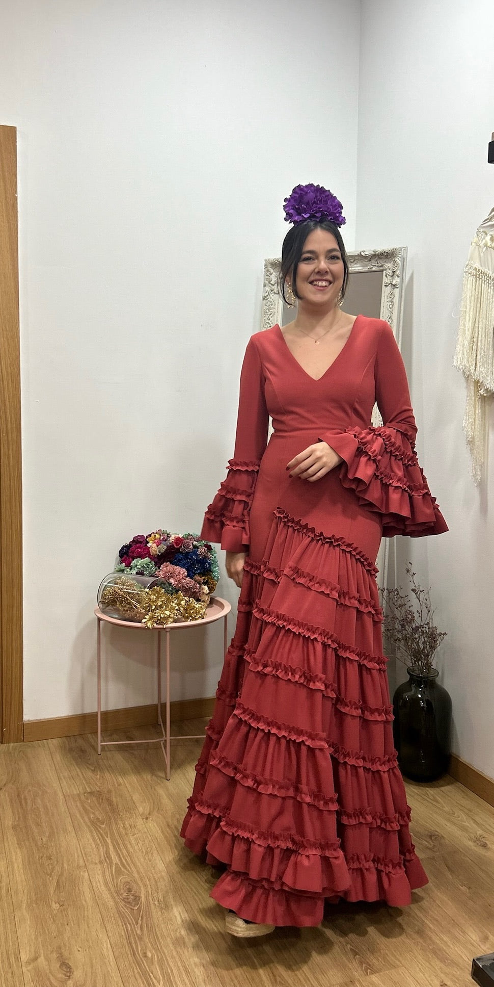 Vestido flamenca Lola teja