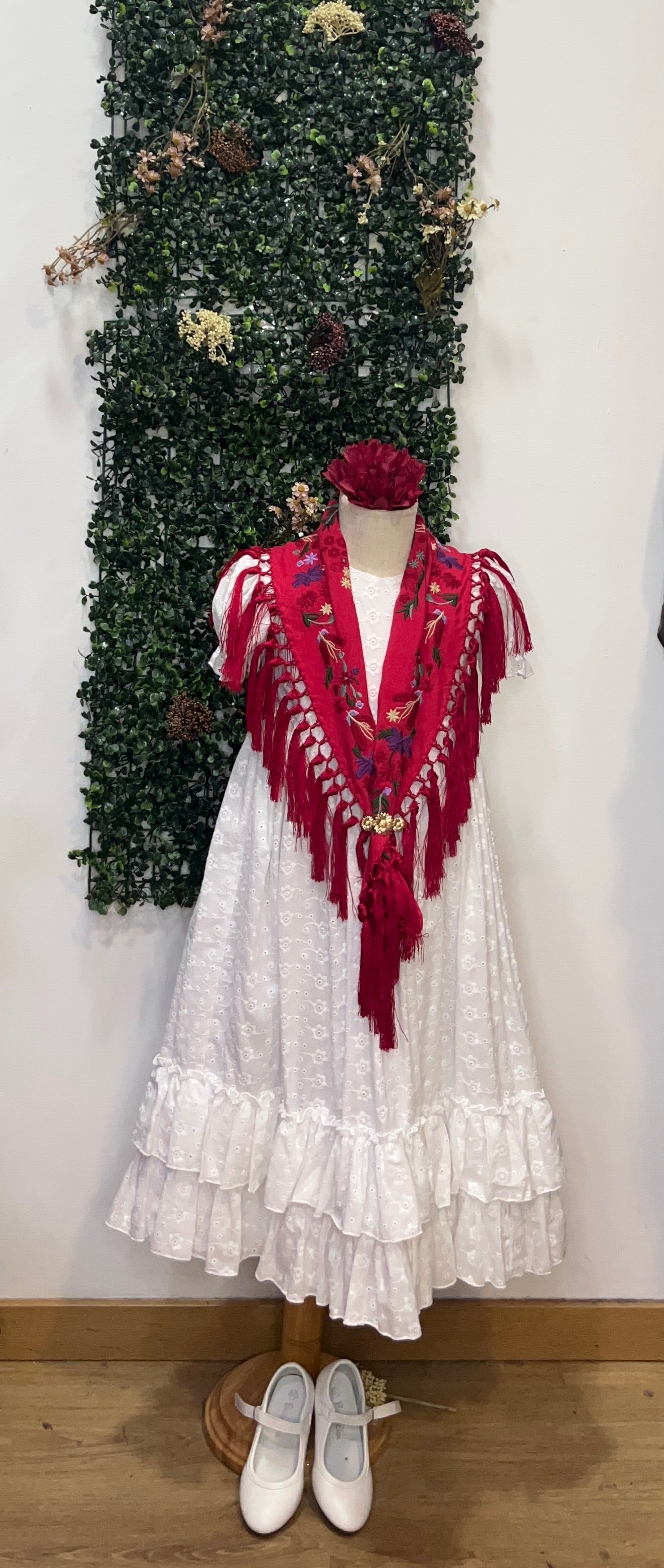 Vestido f perforado flores bebe