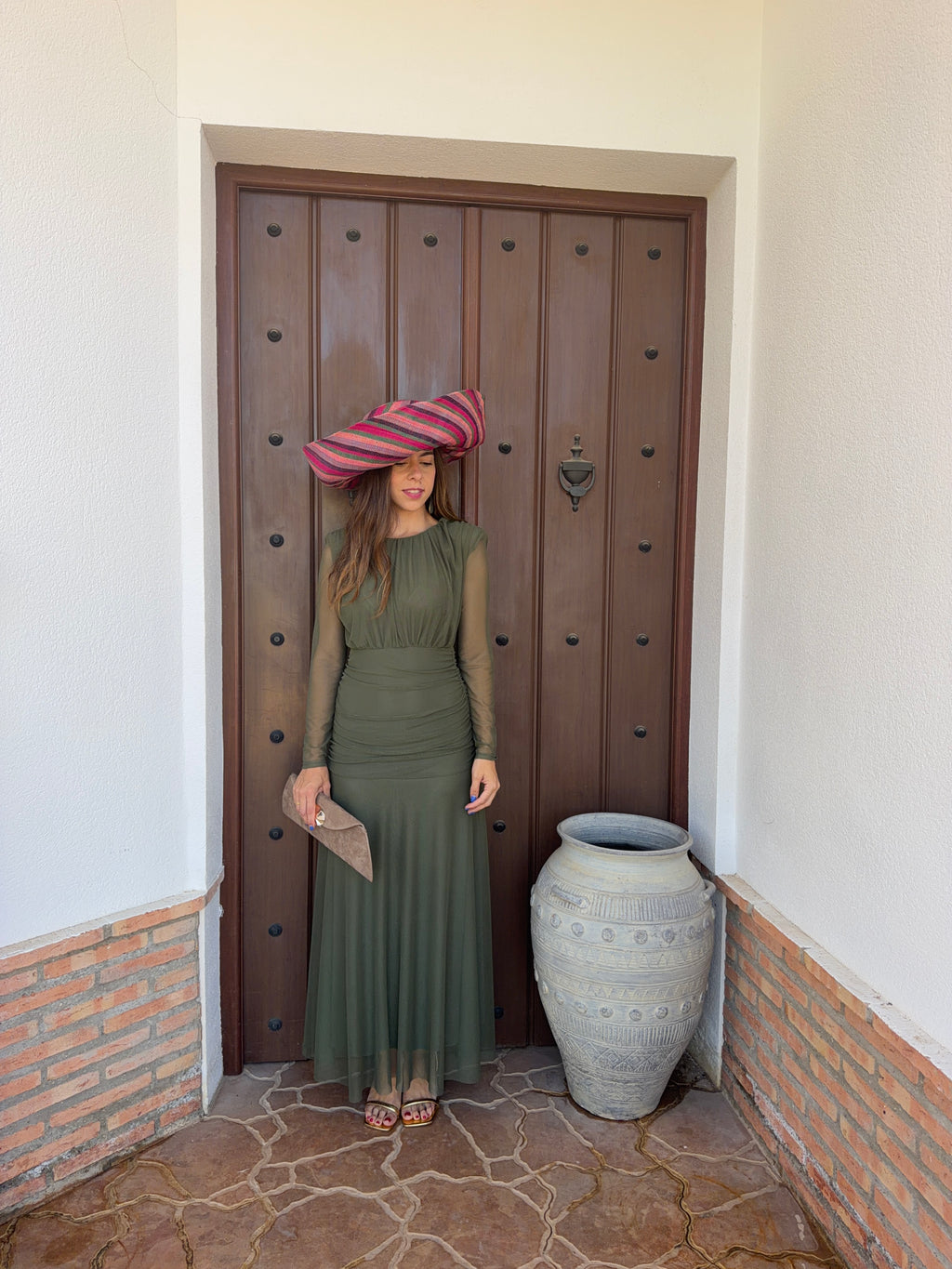 Vestido Ana liso verde