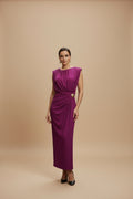 Vestido Francisca manga corta buganvilla