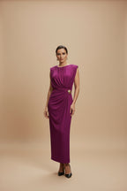 Vestido Francisca manga corta buganvilla