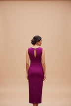 Vestido Francisca manga corta buganvilla