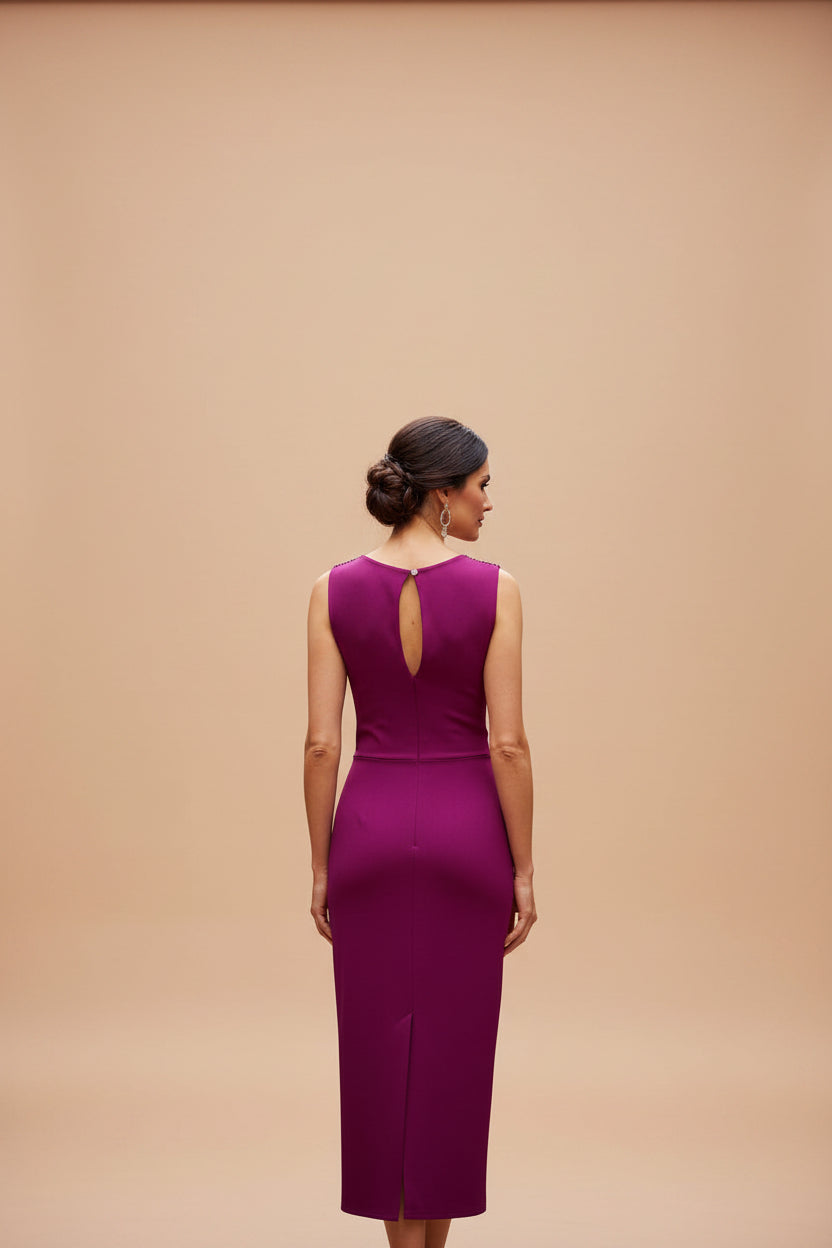 Vestido Francisca manga corta buganvilla