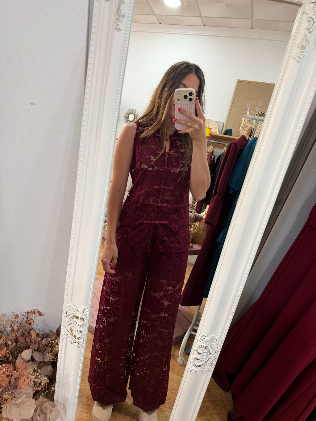 Conjunto Encaje Burdeos