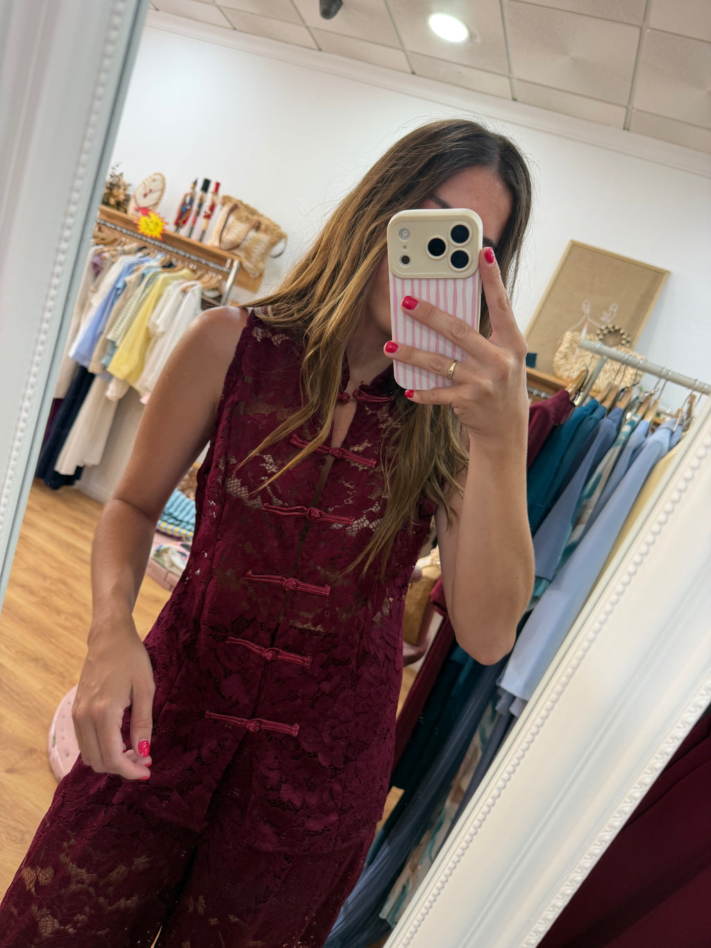 Conjunto Encaje Burdeos