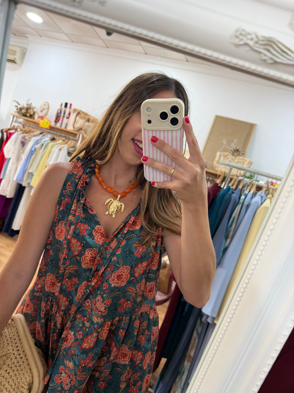 Vestido Estampado Azul