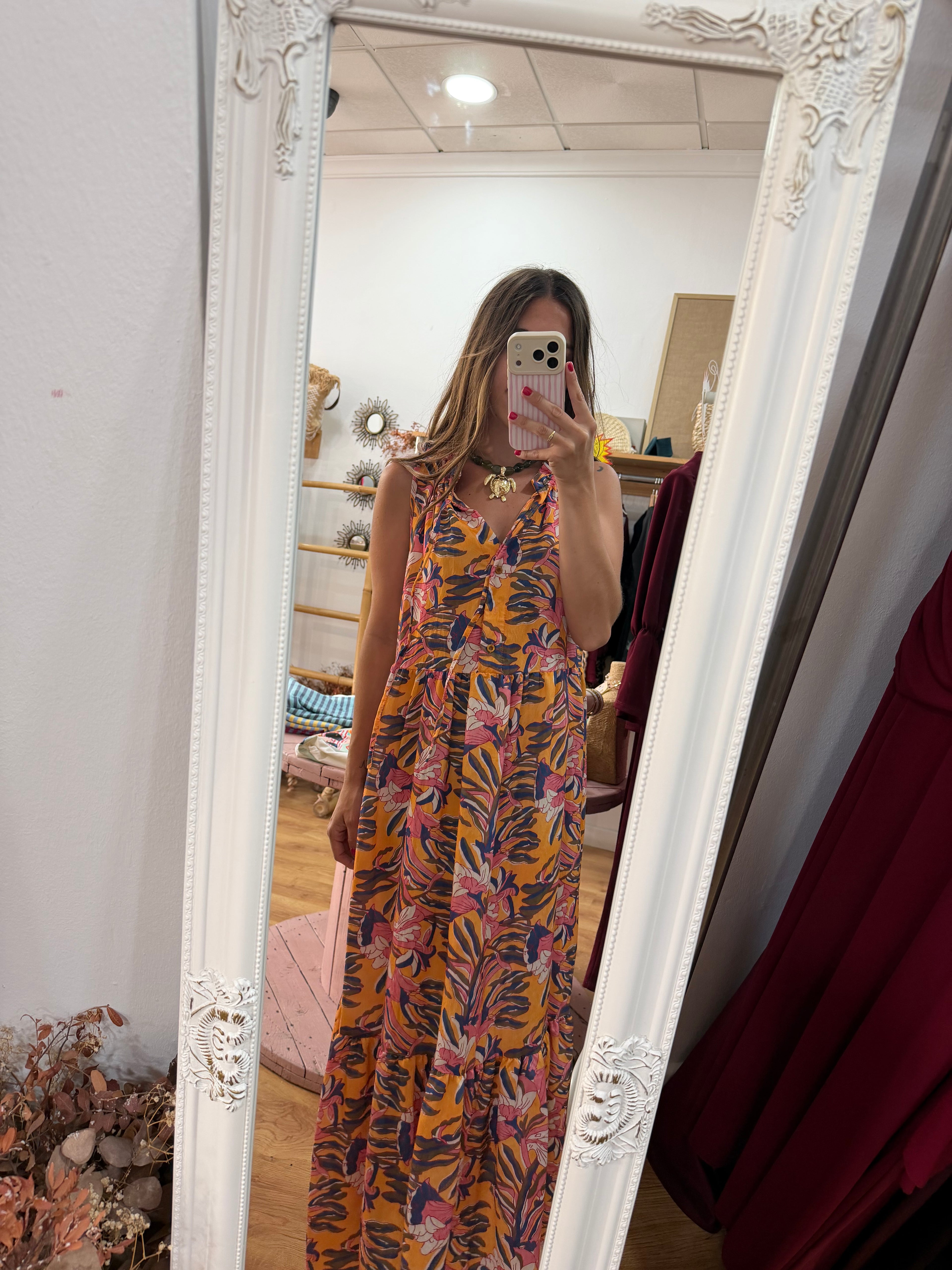Vestido Estampado Naranja