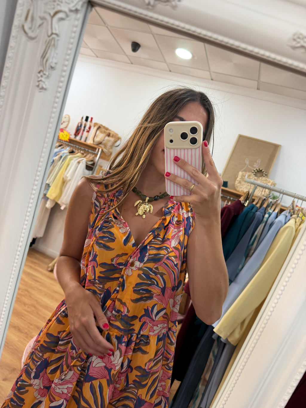 Vestido Estampado Naranja