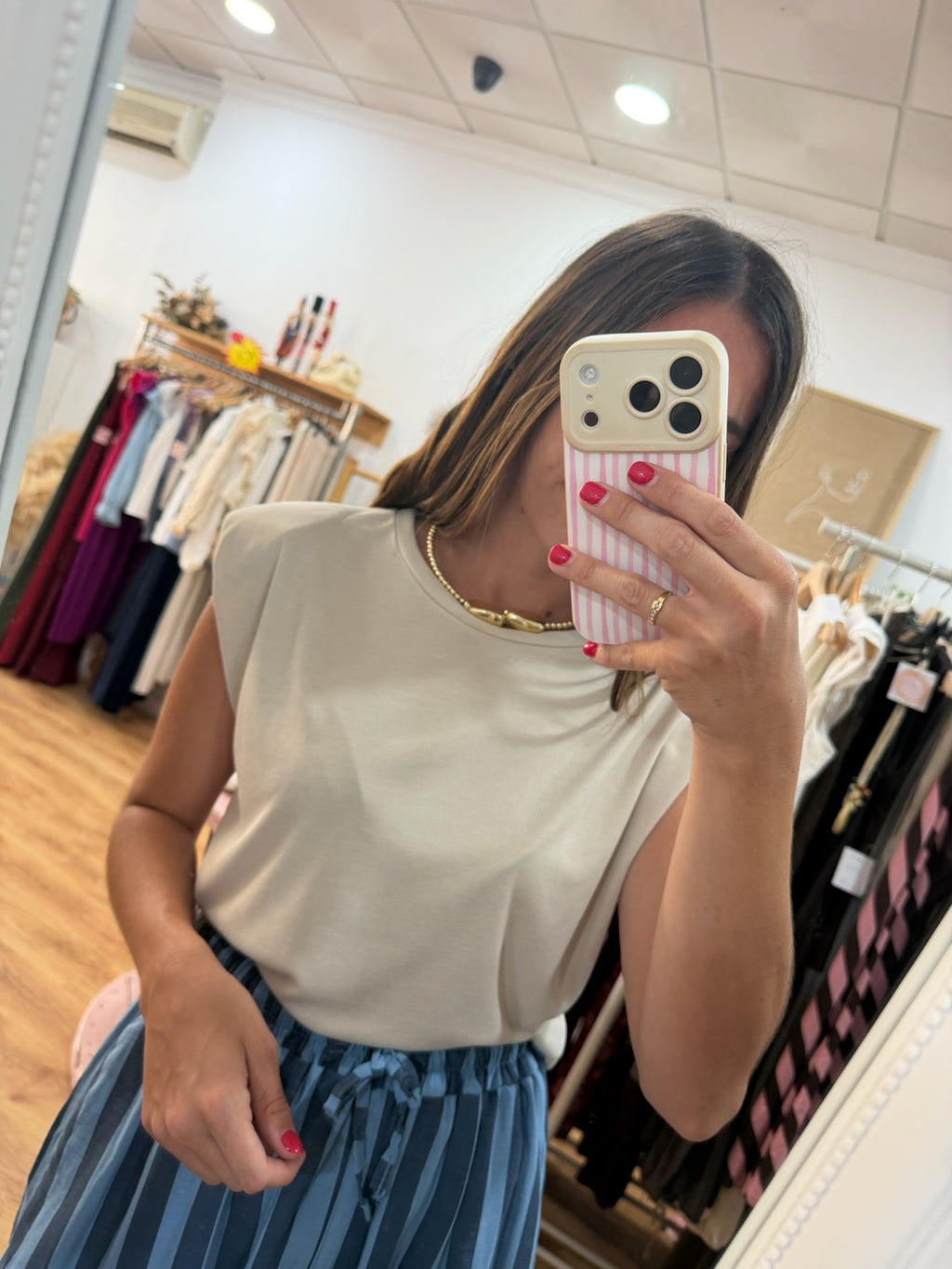 Camiseta efecto canalé