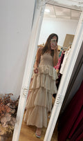 Vestido liso volantes